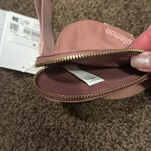 Lululemon Dual Pouch Wristlet *Heart, Spiced Chai / Pink Haze / Gold - Picture 4 of 4